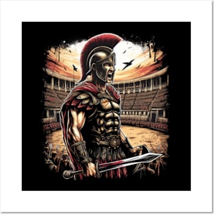 Spartan Gladiator Valor T-Shirt - Unleash the Warrior Spirit Posters and Art